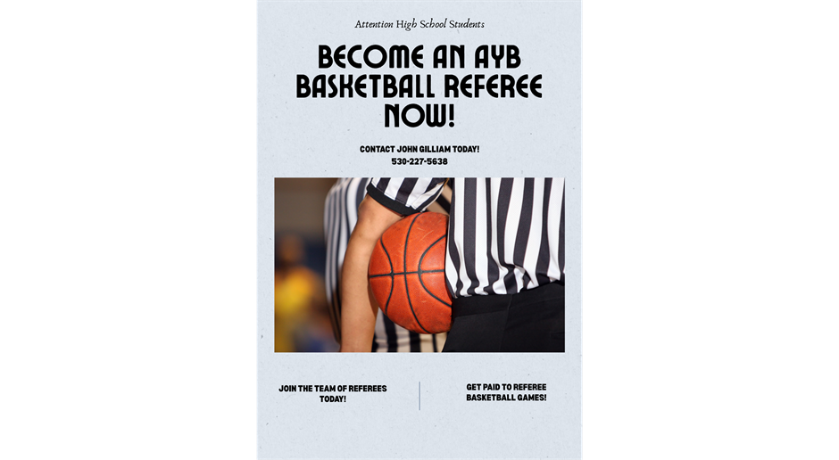Ref's Needed for the 25/26 AYB Season